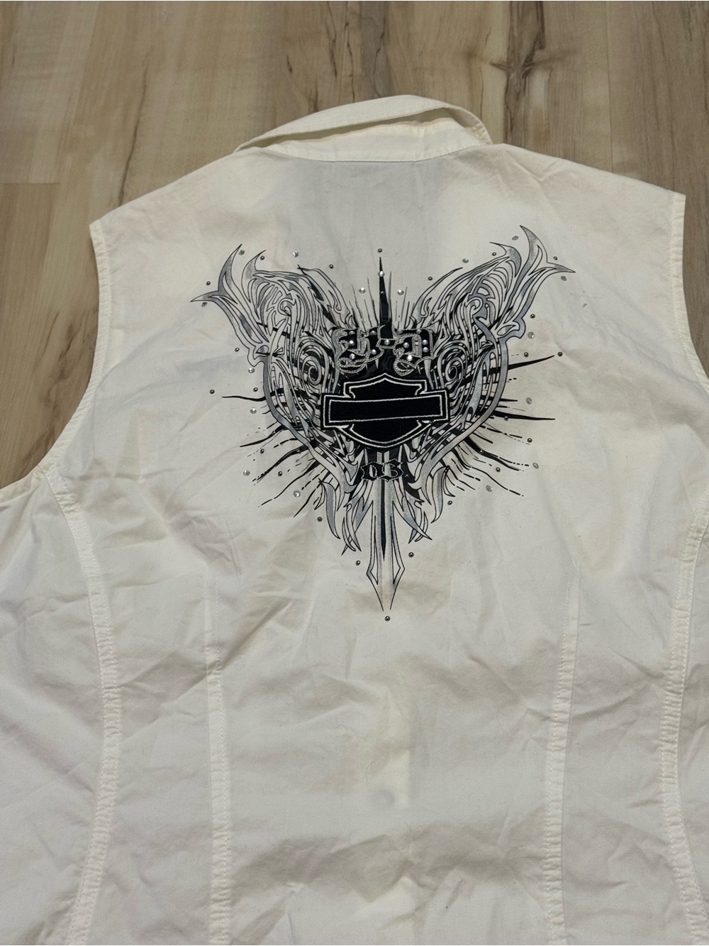 Y2K Harley Davidson White Vest - Picture 2 of 5